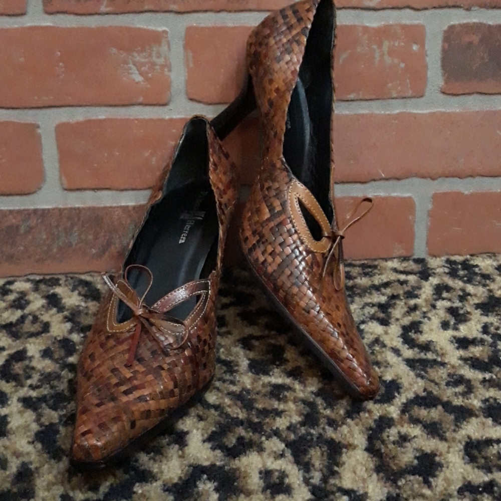 Paloma Herrera Handmade Leather Weave Heels 39